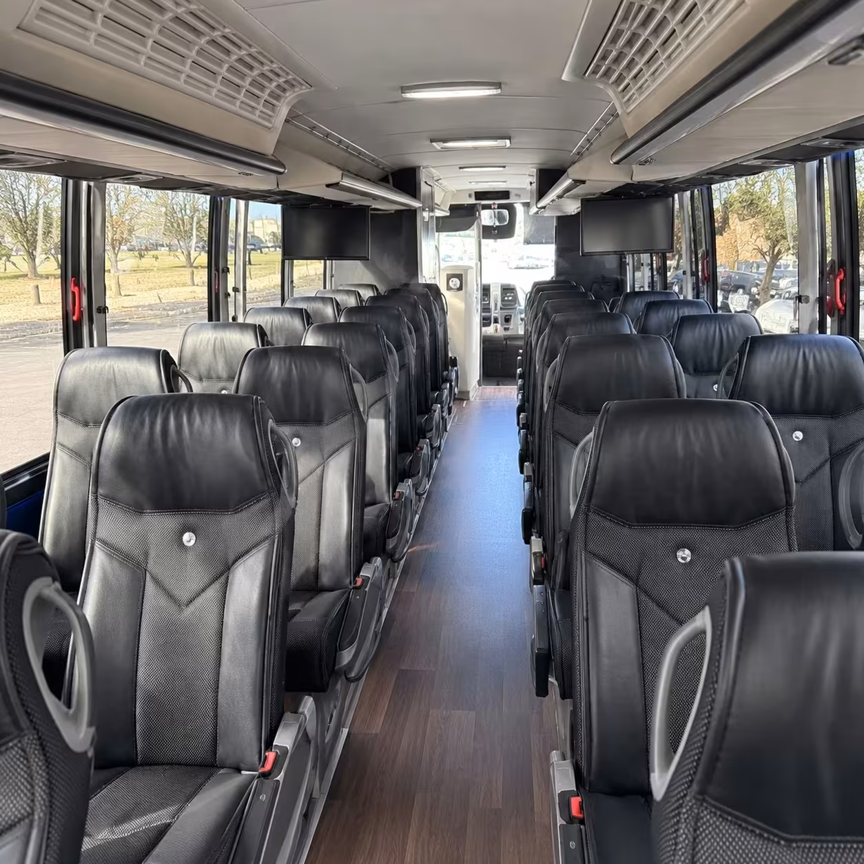 56 passenger charter bus inside