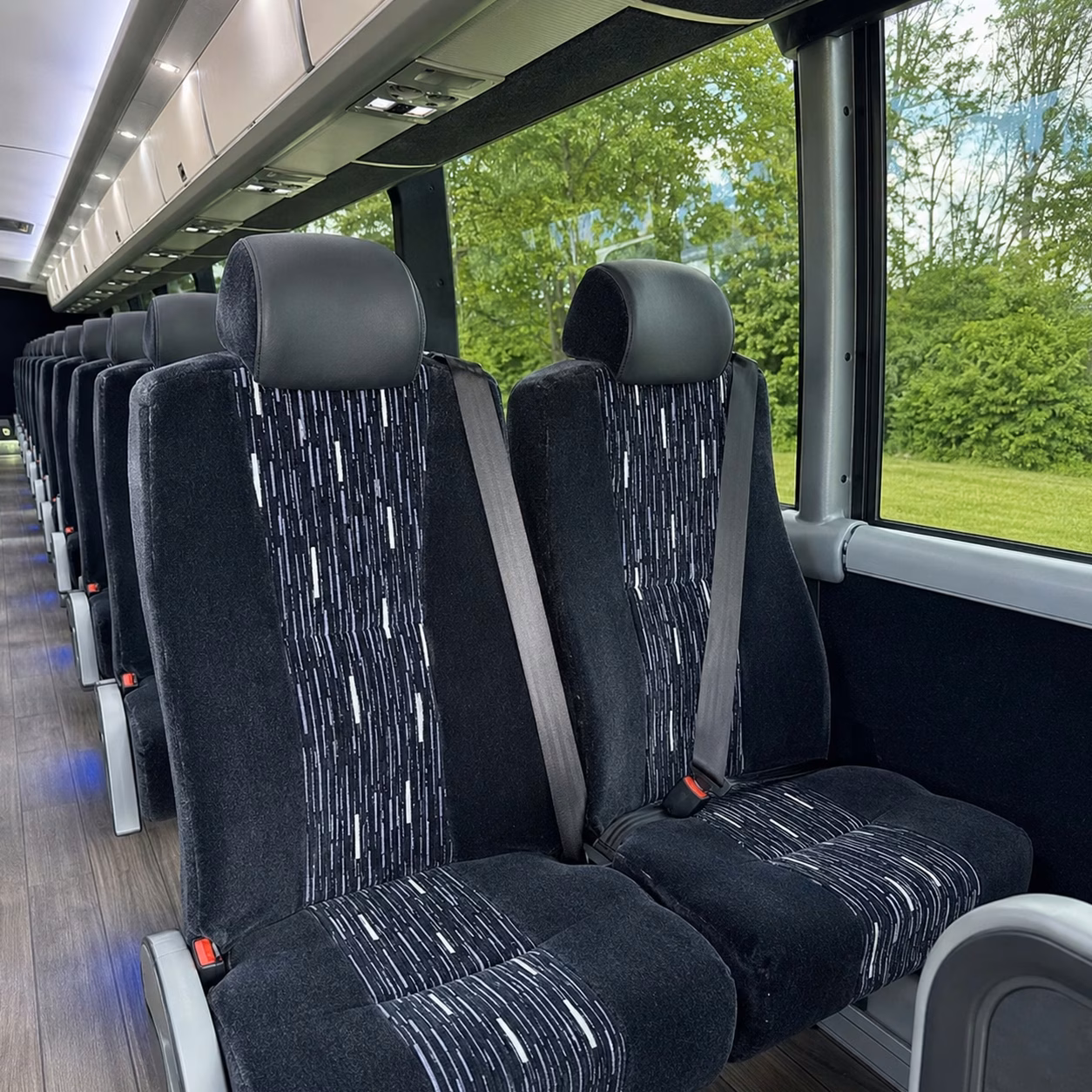 erie charter bus interior